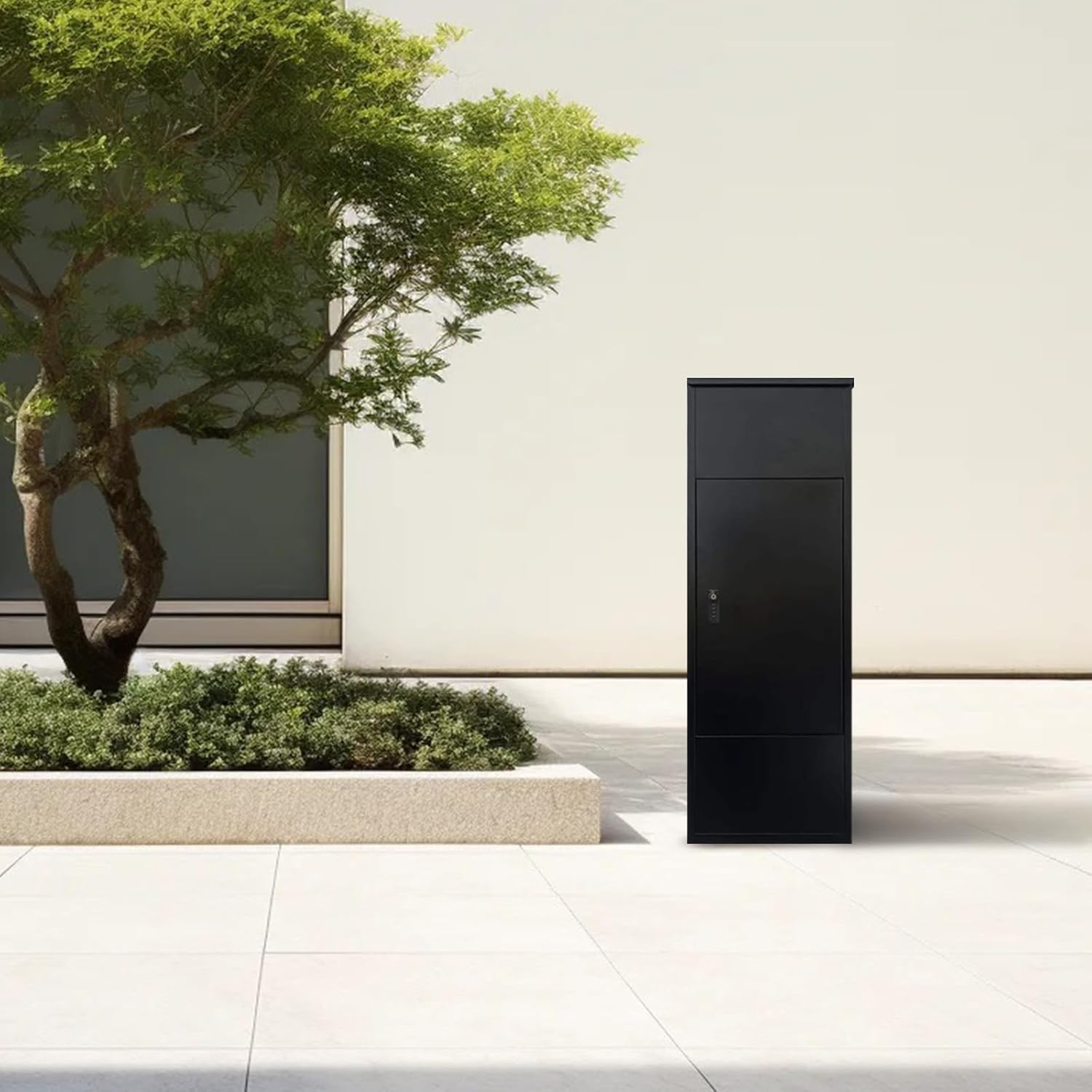 Metal Parcel Letterbox, Free Standing Waterproof Parcel Box with Safe 4-Digit Lock, Outdoor Mailbox for Porch, Garden