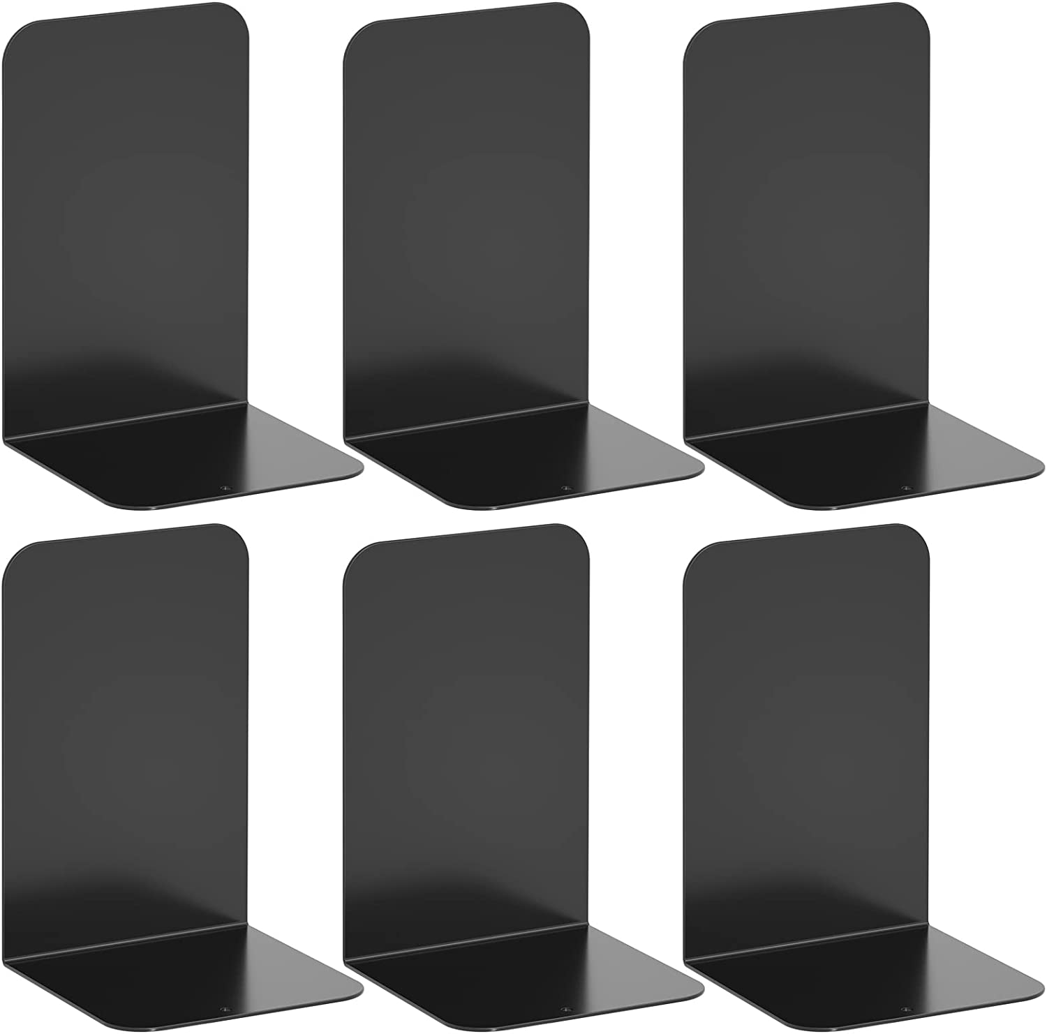 VFINE Bookend, Black Metal Book Ends, Book Ends for Shelves Heavy Duty Bookends, Bookend for Shelves, Book Ends for Heavy Books,Bookend Stopper, Black Bookends 3 Pairs