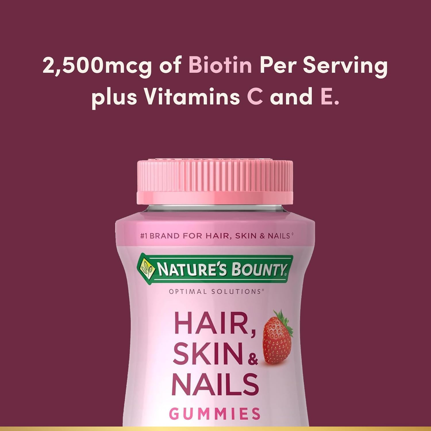 Nature'S Bounty Optimal Solutions Hair, Skin, Nails, 140 Gummies image number 4