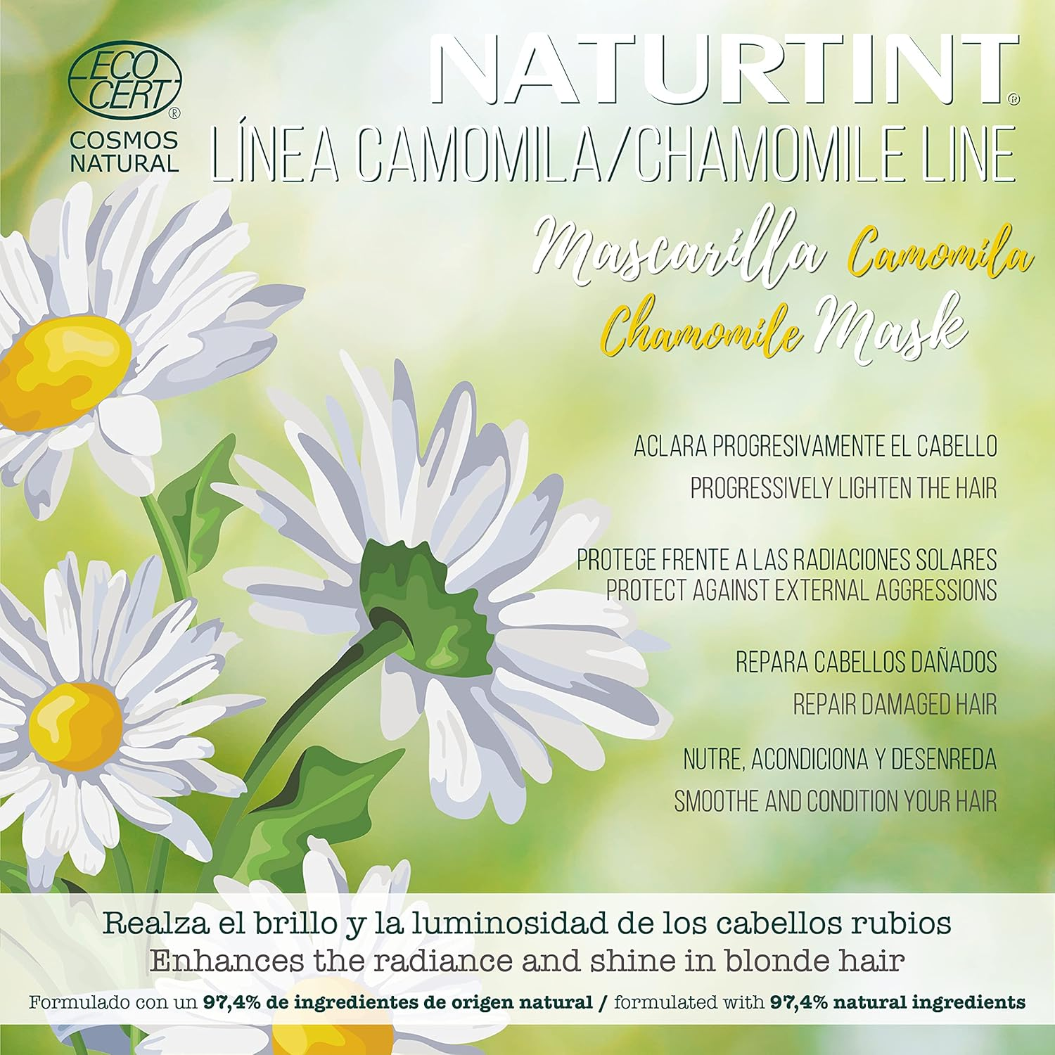 Naturtint Chamomile Mask Moisturising and Shiny Intensive Golden Reflections 97.4% Natural Ingredients Chamomile, Honey and Lemon 150Ml image number 1