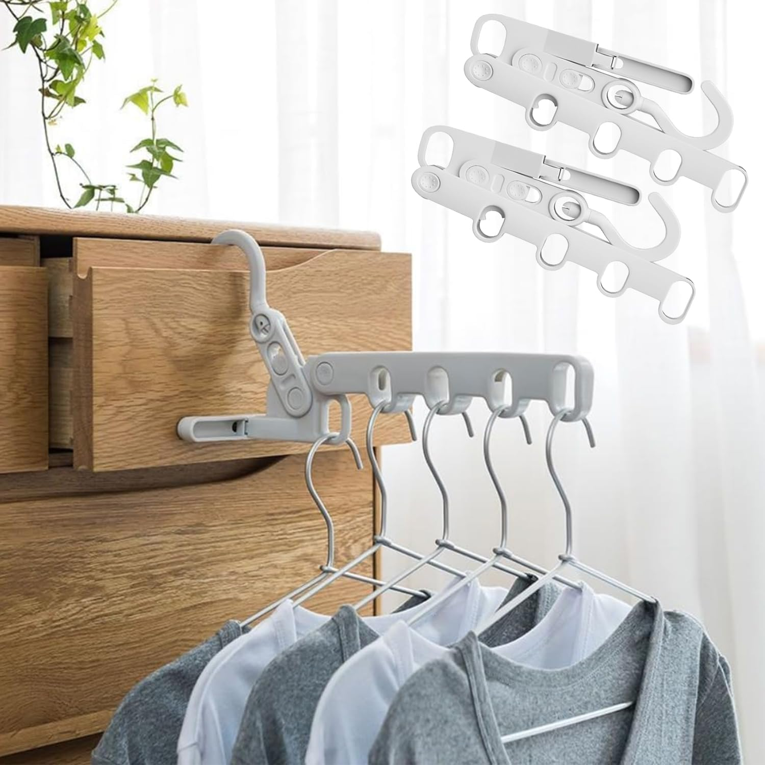 3 Pack Folding Travel Clothes Drying Rack - Multi-Functional Hanging Hangers Portable Indoor/Outdoor Laundry Drying Rack for Travel, Hotel, Apartment, Business Trips, and Home Use (Grey) image number 2