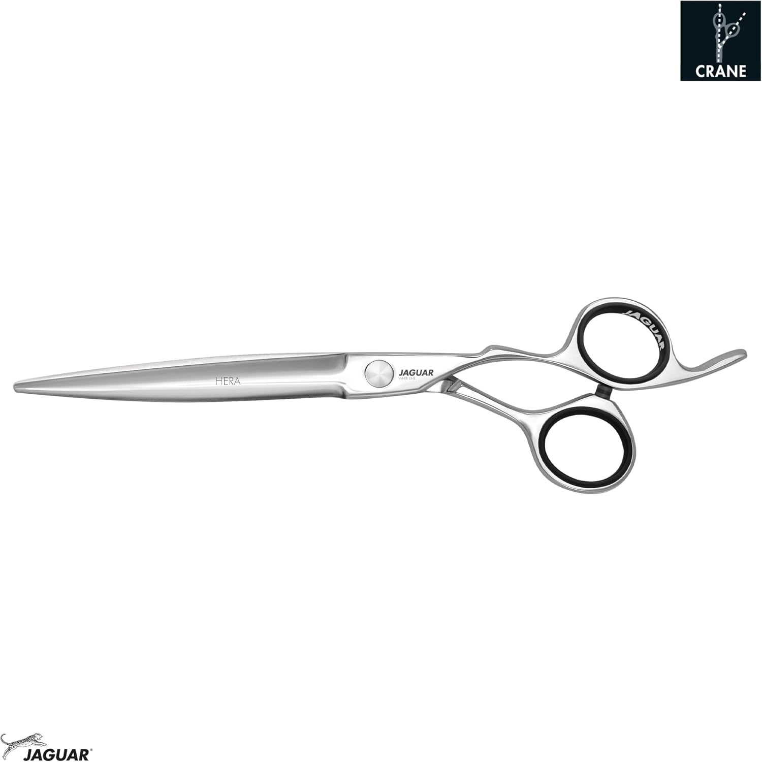 JAGUAR HERA 7.0 Inch Hairdressing Scissors in Crane Design with Forged Finger Hook and Rounded Dagger Blade Polished Made in Germany image number 3