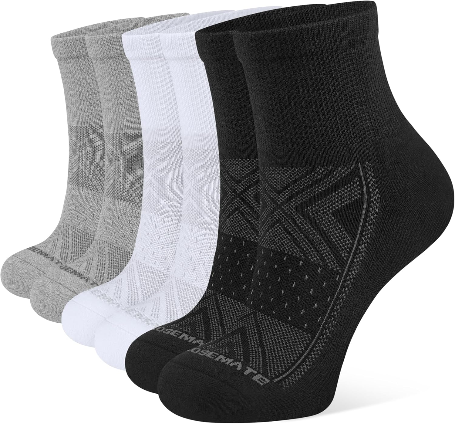 CLOSEMATE 6 Pairs Womens Ankle Athletic Socks Cushioned Cotton Comfort Breathable for Running Sports