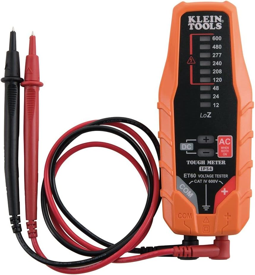 Klein Tools Electronic AC/DC Voltage Tester, Tests AC/DC Voltage from 12-600V, ET60 image number 6
