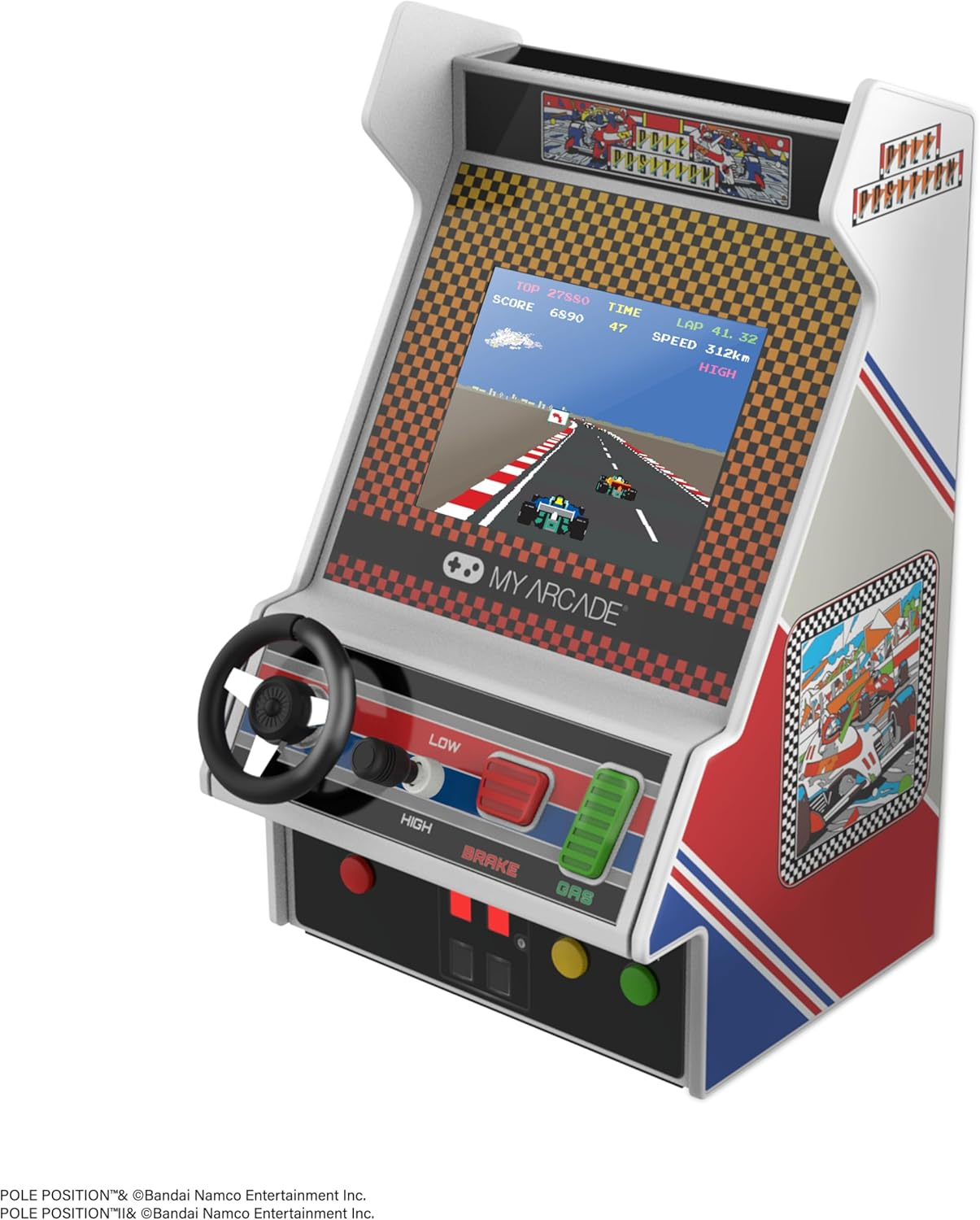 Myarcade DGUNL-7022 Racing Player Pole Position Portable Retro Arcade image number 5