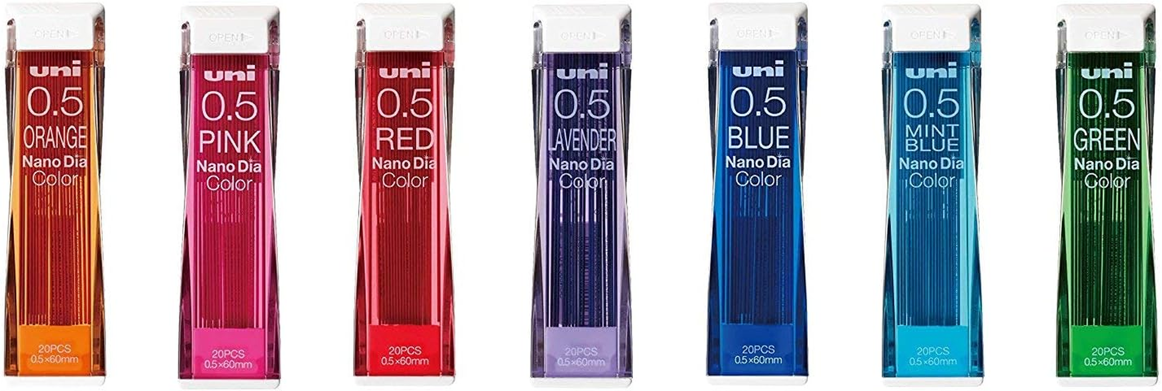 Uni Nanodia Color Mechanical Pencil Leads 0.5Mm 7 Color Set 7 Pack/Total 140 Leads image number 4