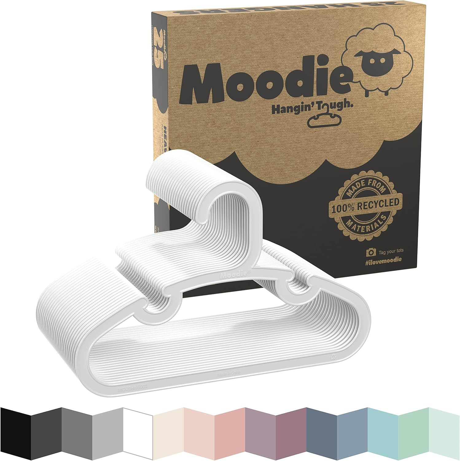 Recycled Plastic Kids Hangers | 13.5" Heavy Duty Kids Clothes Hangers | Bulk Pack Childrens Hangers, Large Child Hangers | Toddler Hangers (2-12Yrs | 25 Pack, Blues)