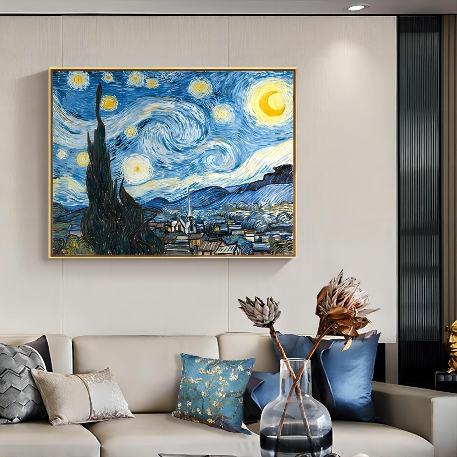 Compatible with Pattern Decorative Cushion Cover, the Classics Super Soft Pillowcase Home Soft & Comfortable 18X18 Inches (Double-Sided) (Starry Night) image number 1