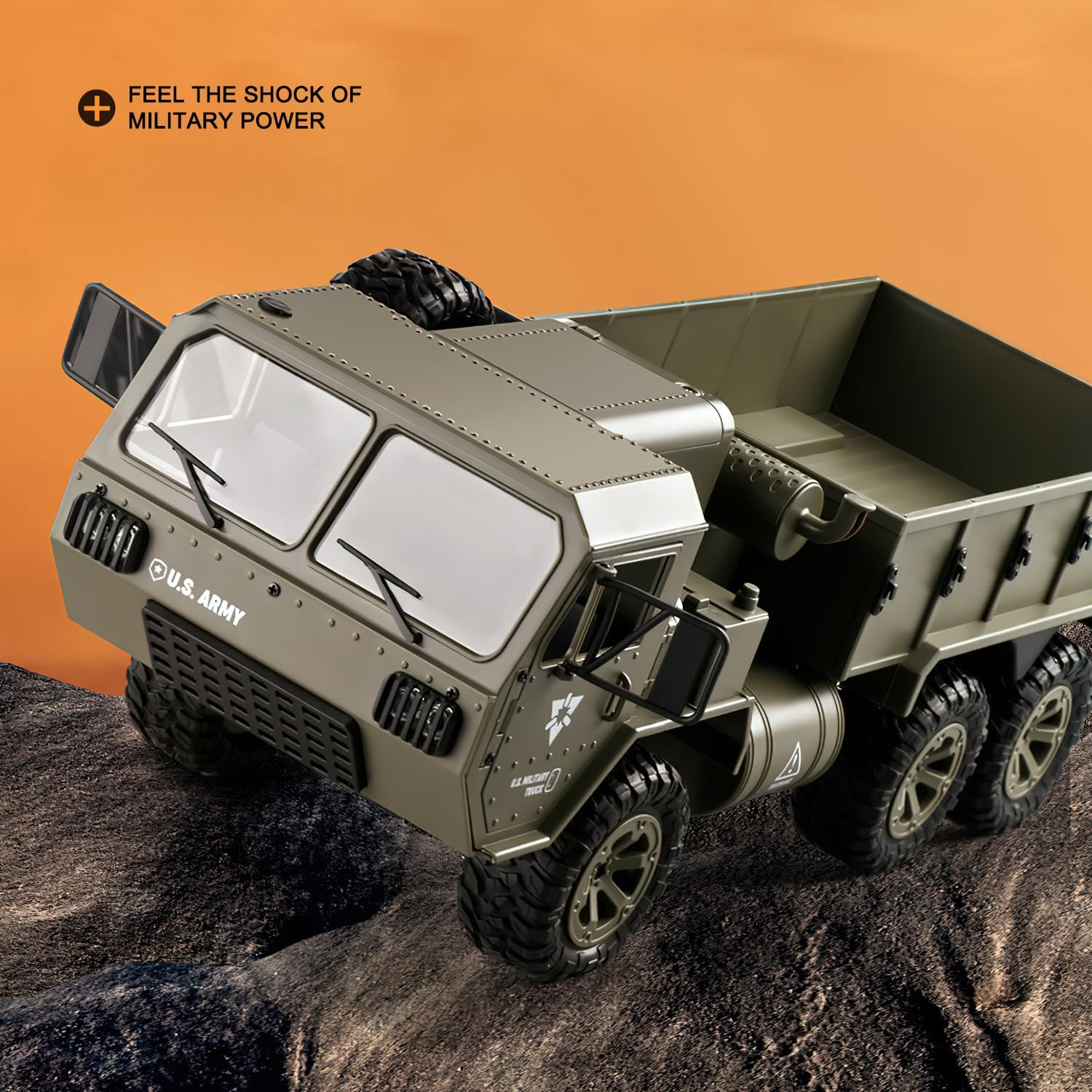 RC Military Truck 6X6 off Road Military Armored Vehicle Heavy Expanded Mobility Tactical Truck 1/12 Remote Control Crawler Military Transport Truck 6WD All Terrain Vehicle Electric Toys Hobby image number 1