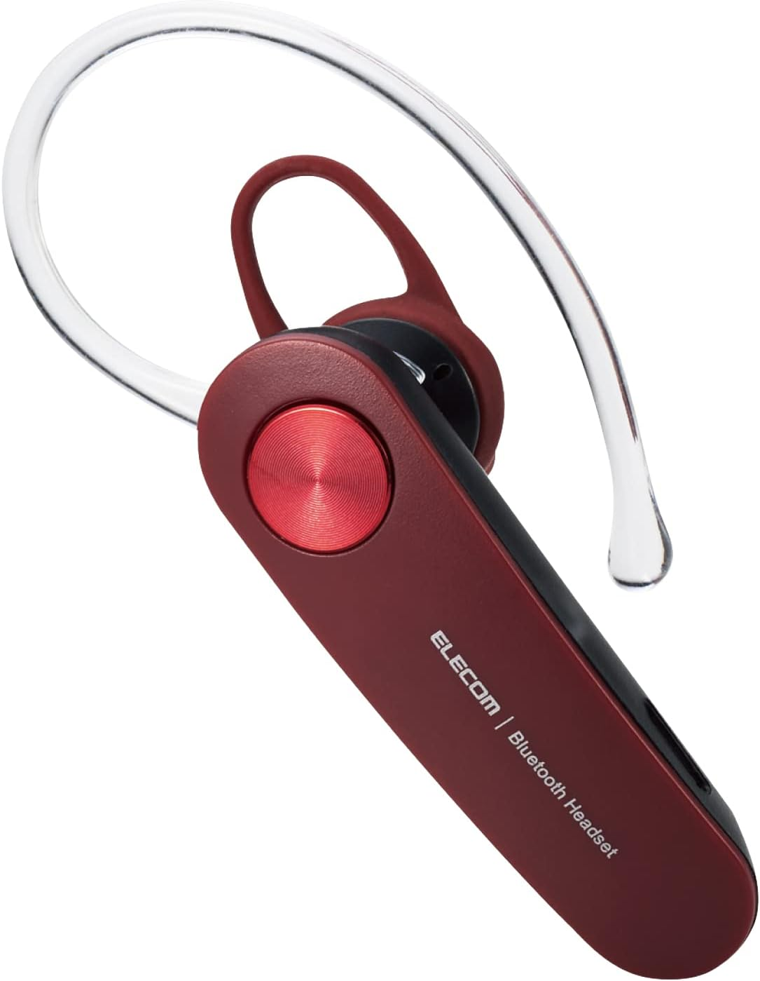 Elecom LBT-HS11RD Bluetooth Headset, Supports Both Calling and Music, Bluetooth 5.0, Battery Level Display, HD Voice Compatible, Red, Width 0.6 X Depth 2.2 X Height 1.1 Inches (16 X 55 X 29 Mm) image number 1
