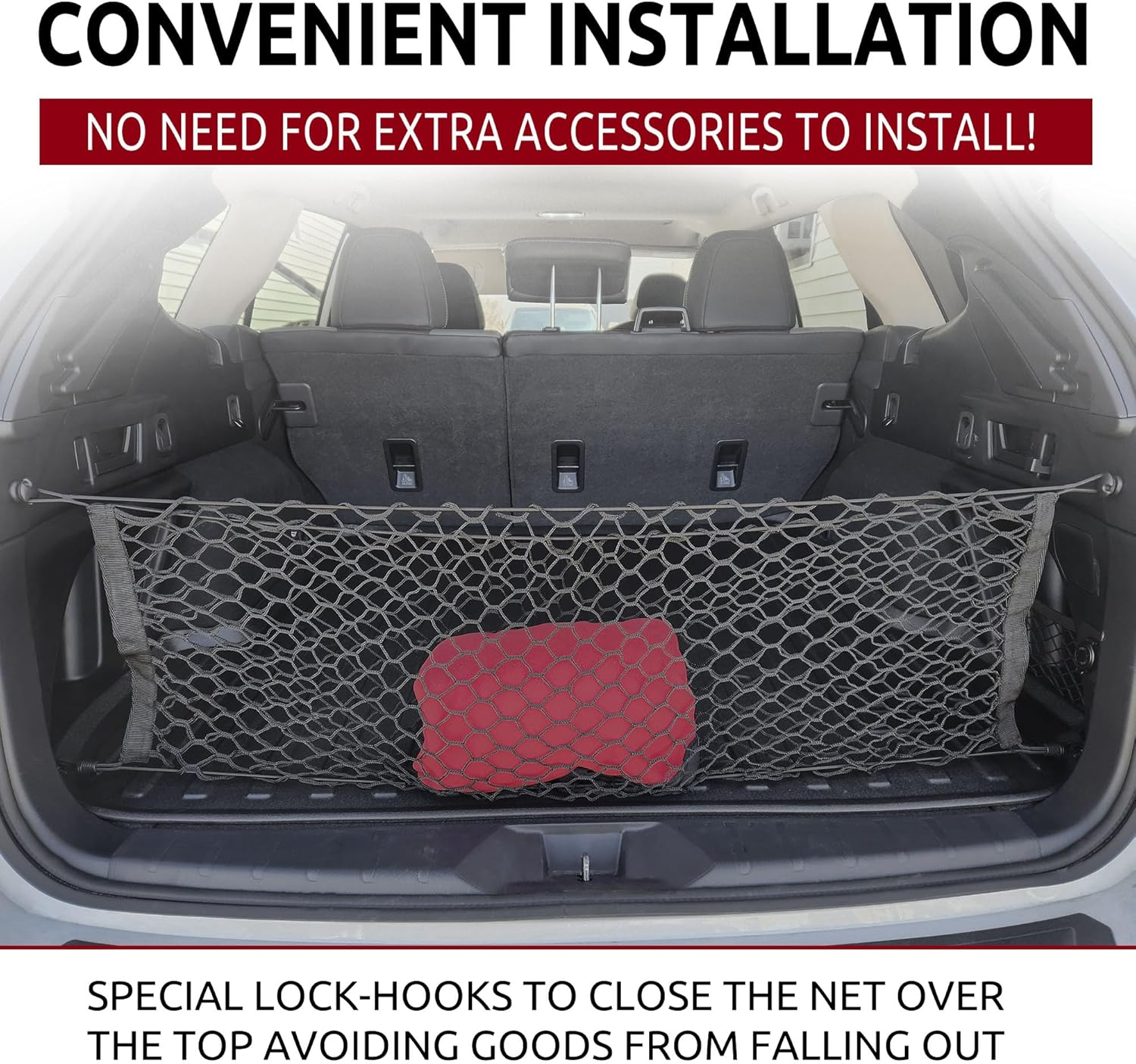 Envelope Style Trunk Mesh Cargo Net for Subaru Outback (BR/BM) - Premium Trunk Organizers and Storage - Luggage Net for Crossover- Best Car Organizer for Subaru Outback (BS) image number 4