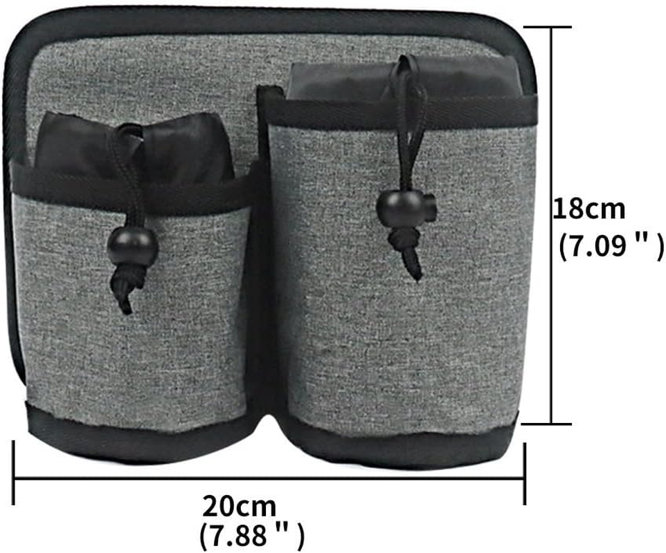 LUOZZY Luggage Cup Pouch Durable Travel Cup Holder Flight Attendant Accessories Free Your Hand for Suitcase Handles - Grey image number 3