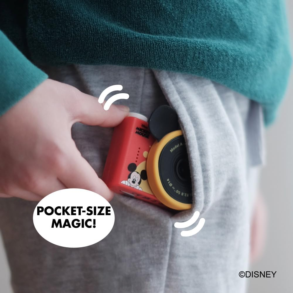 Mickey Mouse Mini Kids Toy Digital Camera & Video Camcorder for Ages 3-5, Teens and Adults, Selfie Lens, 20+ Filters, 12MP, 32GB, 1.55" Screen, Hand Made Strap - Model a by Kiimento image number 5