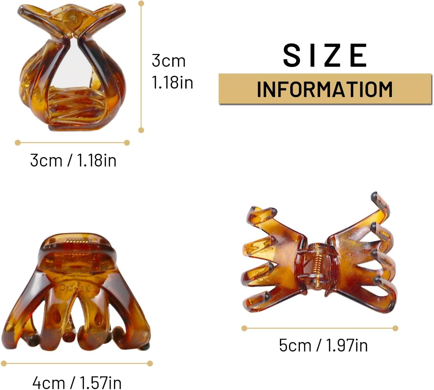 Kavya 14 Pcs Small Claw Clips Stylish Grip Octopus Mini Hair Clips for Fine Hair Plastic Non-Slip Hair Claw Clip Hairstyling Accessories for Women Girls(4Cm Black and Brown)