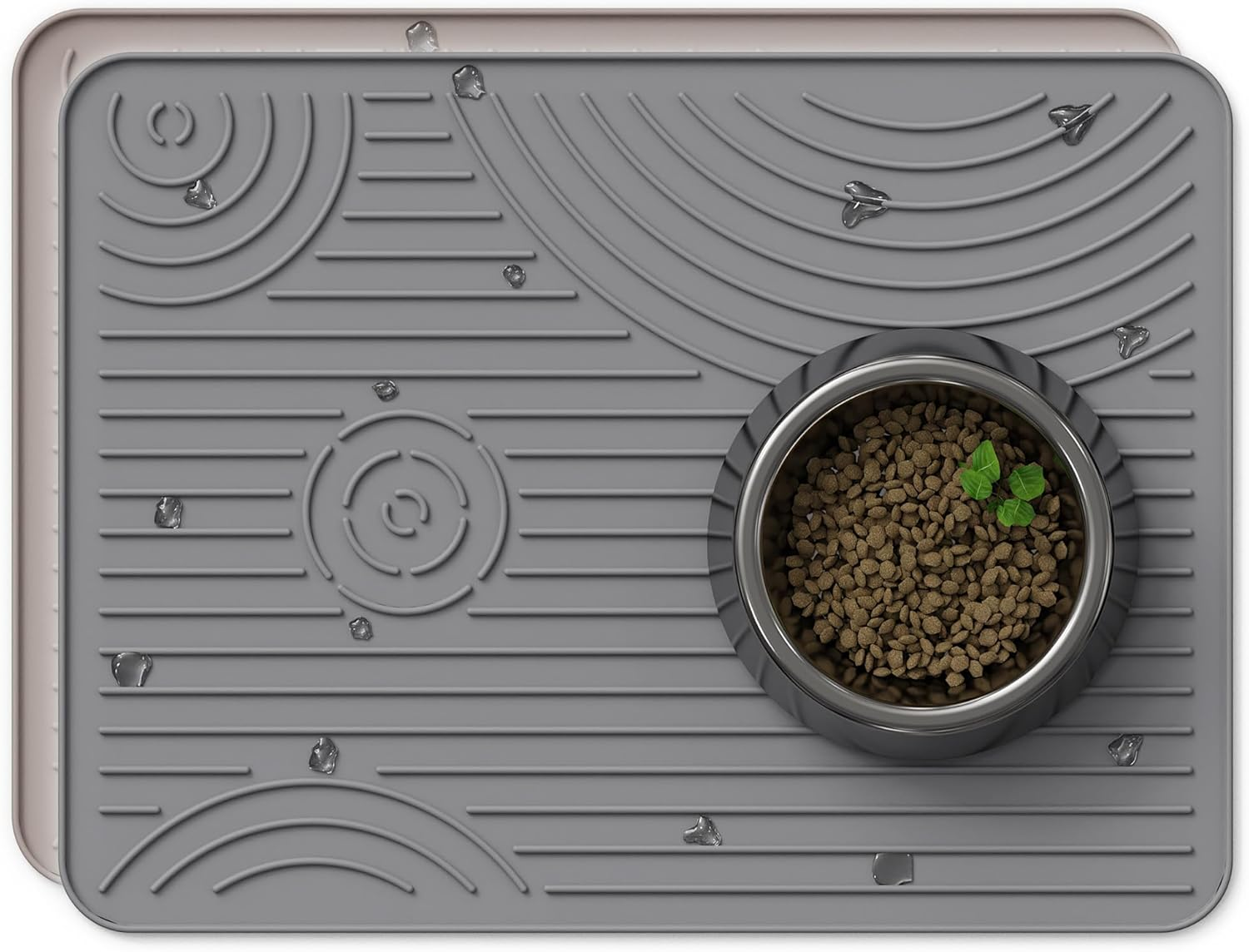 Wingcases Cat Litter Mat, 40X30Cm Silicone Litter Trapping Mat, Non-Slip, Easy to Clean, Waterproof Urine Resistant Material, Soft on Kitty Paws (Beige)