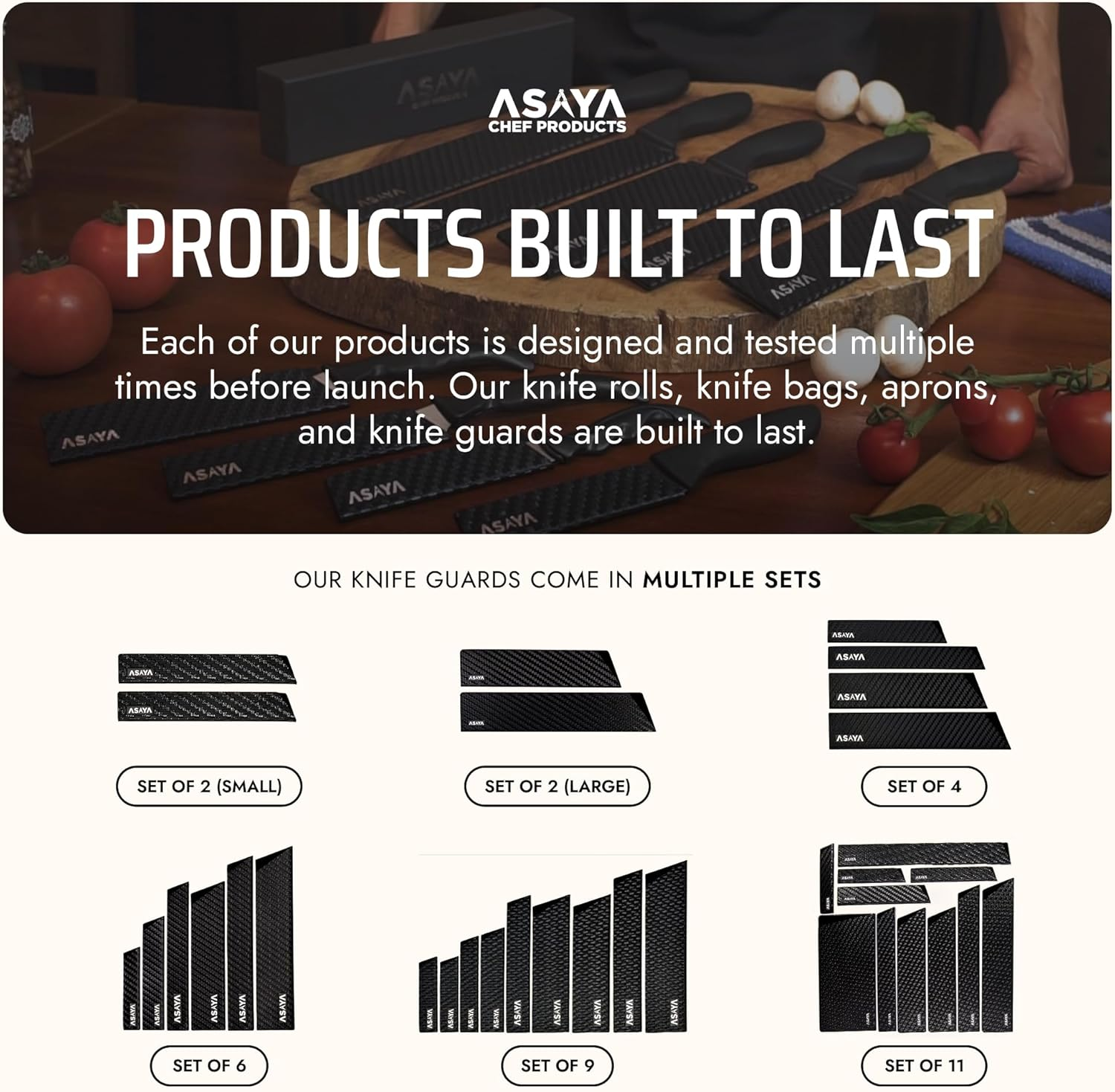 Professional Knife Edge Guards - Universal Blade Covers - Extra Strength, ABS Plastic and Bpa-Free Felt Lining, Non-Toxic and Food Safe - Knives Not Included (9Pcs) image number 3