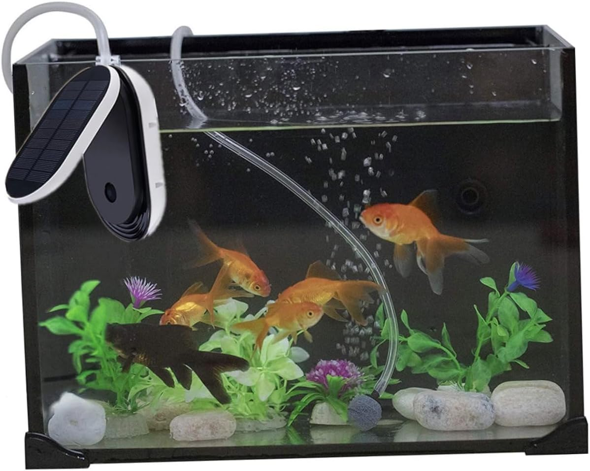 Yardenfun Solar Oxygen Aerator Portable Air Pump for Fish Tanks and Ponds Noise-Reducing Copper Core Pump with Built Lithium Battery Suitable for Fishing and Aquarium Oxygenation image number 5