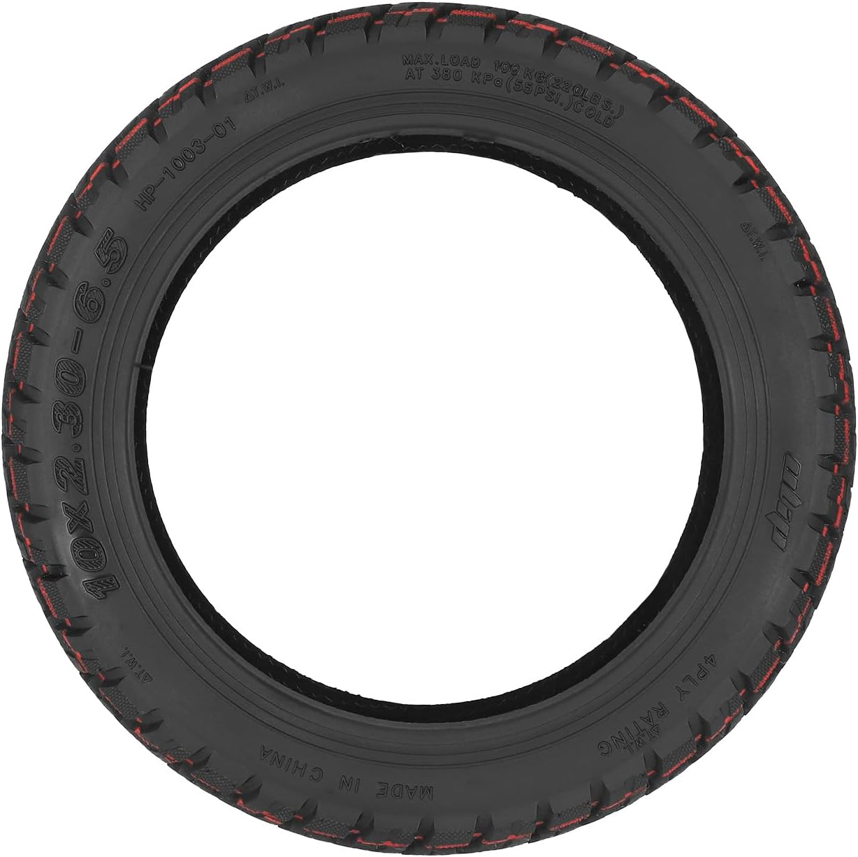 VOLOHAS 10 X 2.30-6.5 Offroad Tubeless Tyres for NIU Kqi2/Kqi2 Pro Electric Scooter Accessories Front/Rear Wear-Resistant Vacuum Tyres Non-Slip Thick Tyre Replacement Wheels Valve (Pack of 2) - Pack Of 2 image number 6