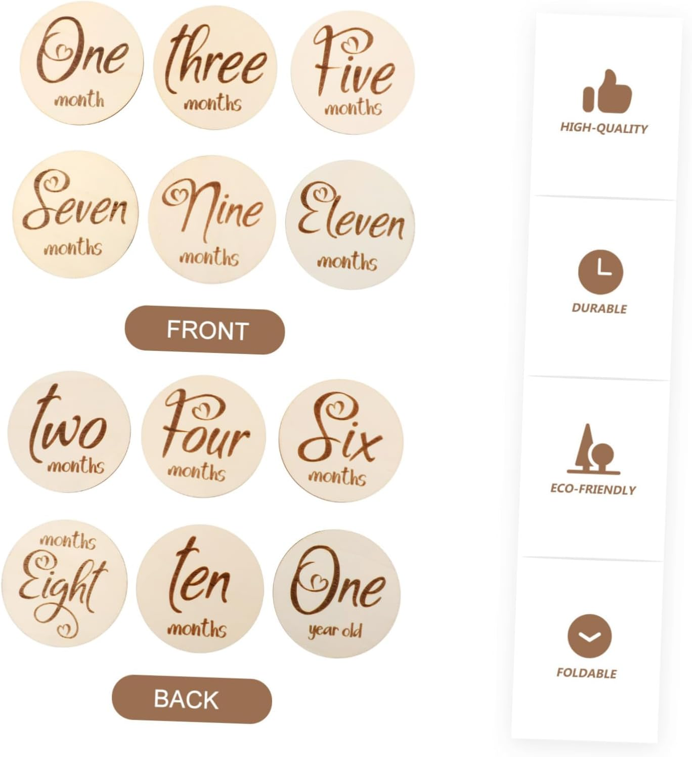 6Pcs Newborn Milestone Cards Monthly Milestone Cards Patterns for Photography Props image number 4