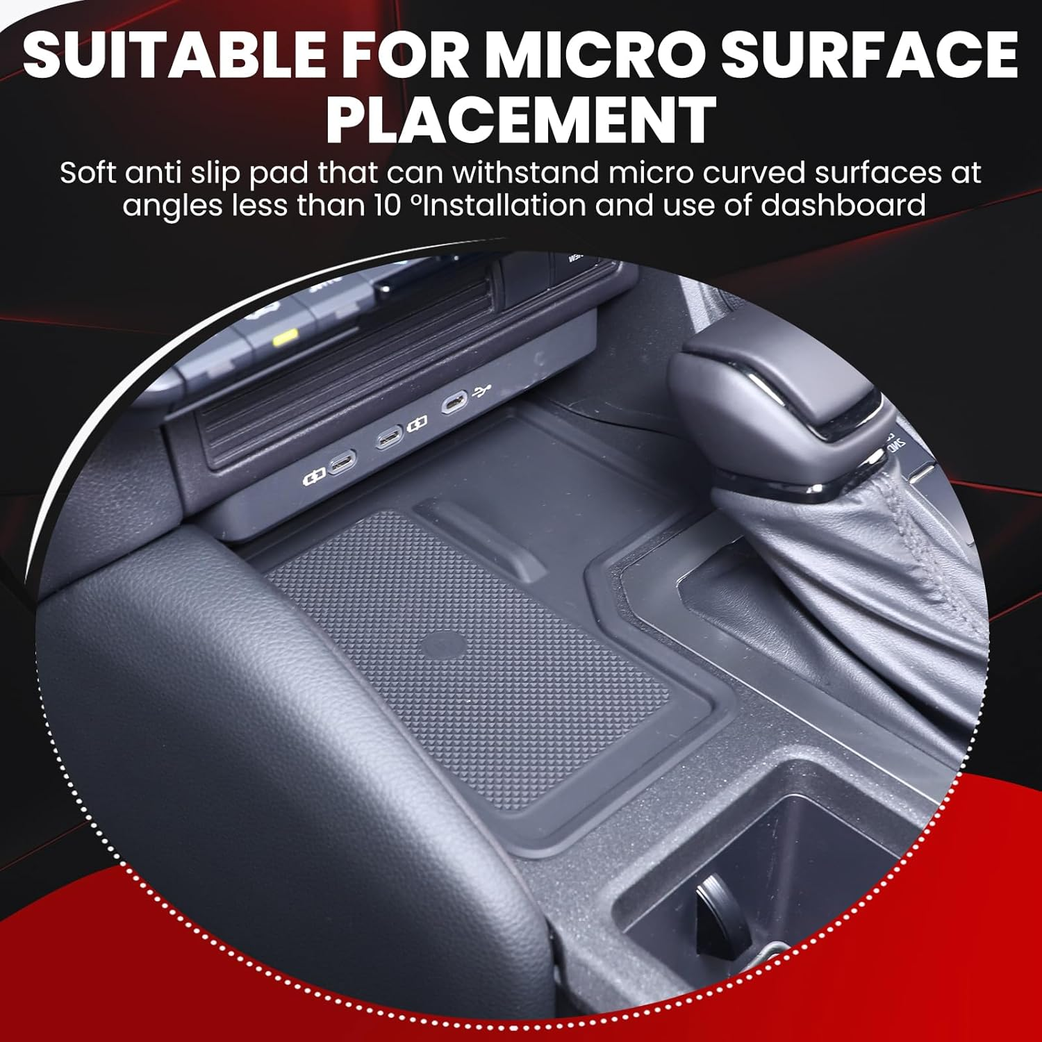 Yinaniutos Center Console Wireless Charging Mat Compatible with Toyota Land Cruiser 250 Prado 2024 2025, Center Contral Silicone anti Slip Pad, RHD (NOT for 1958/LC250 Model) image number 1