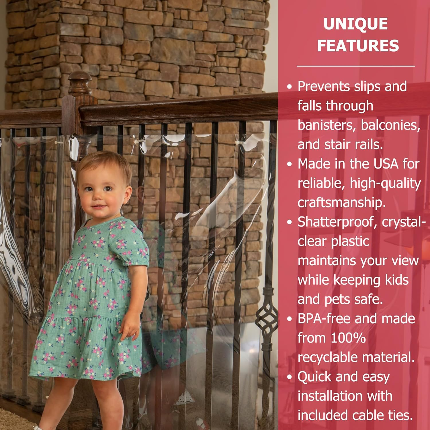 Cardinal Gates Banister Shield for Pets, 15' Roll Clear