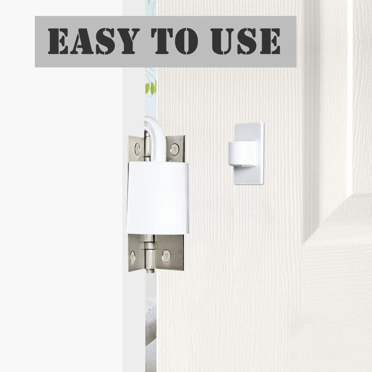 4-Pack Door Finger Guards &ndash; Baby Proof Door Hinge Protectors, Child Safety Pinch Prevention Stoppers, Anti-Slam Finger Guard for Kids & Toddlers (White) image number 3