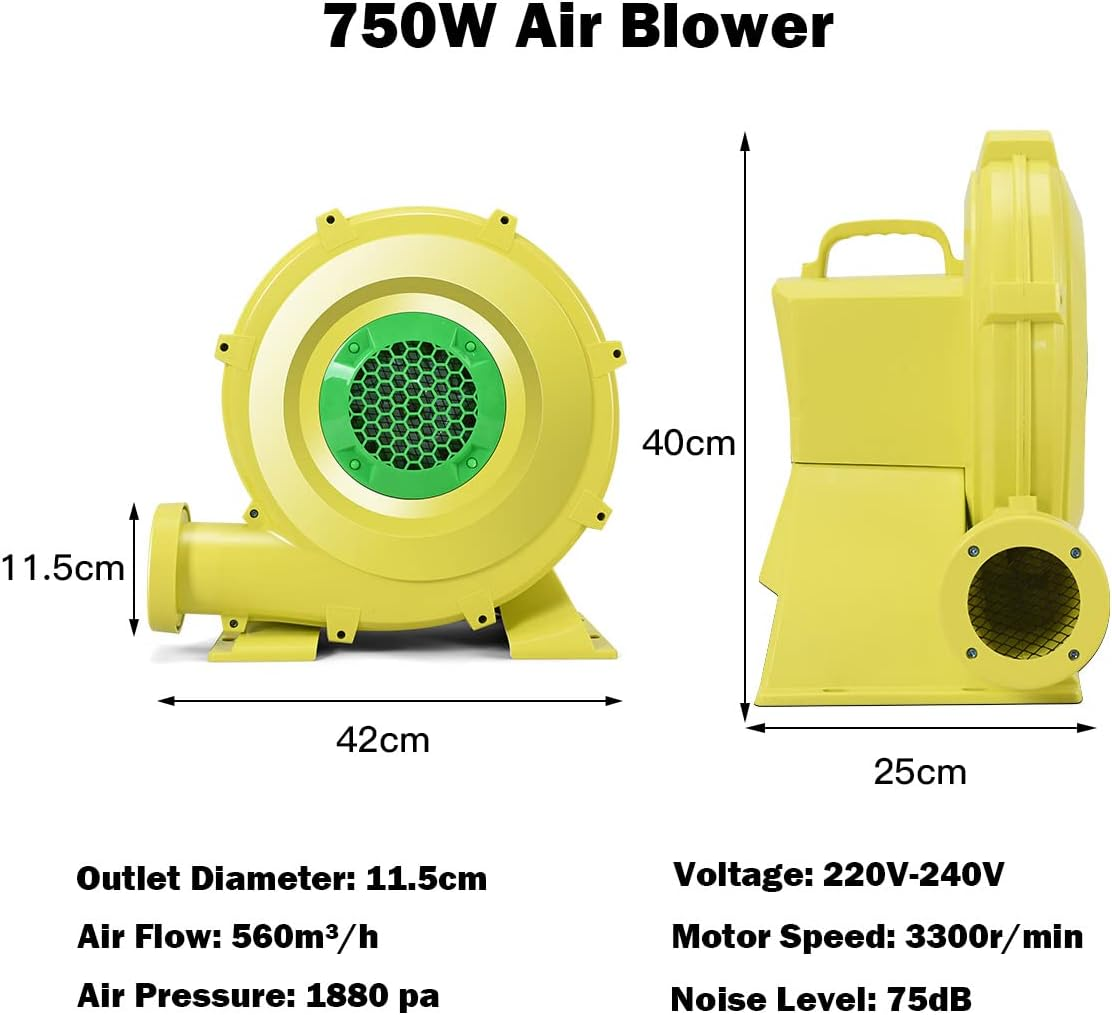 Costway 450W/680W/750W Electric Air Fan Blower Pump Inflatable Bouncer Blower image number 6