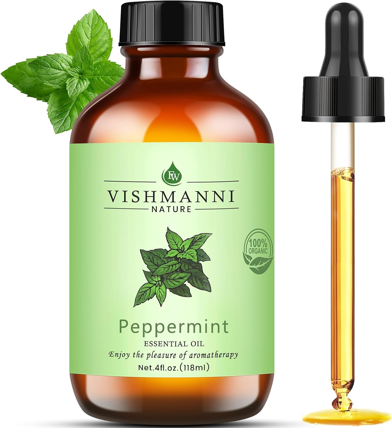Peppermint Essential Oil (4 Fl Oz / 118 Ml) 100% Pure, Natural & Undiluted &ndash; Air Freshener for Home, Kitchen, Office | Diffuser, Spray, Small Animal Deterrent | Boosts Mind Clarity, Skin & Hair Care image number 6