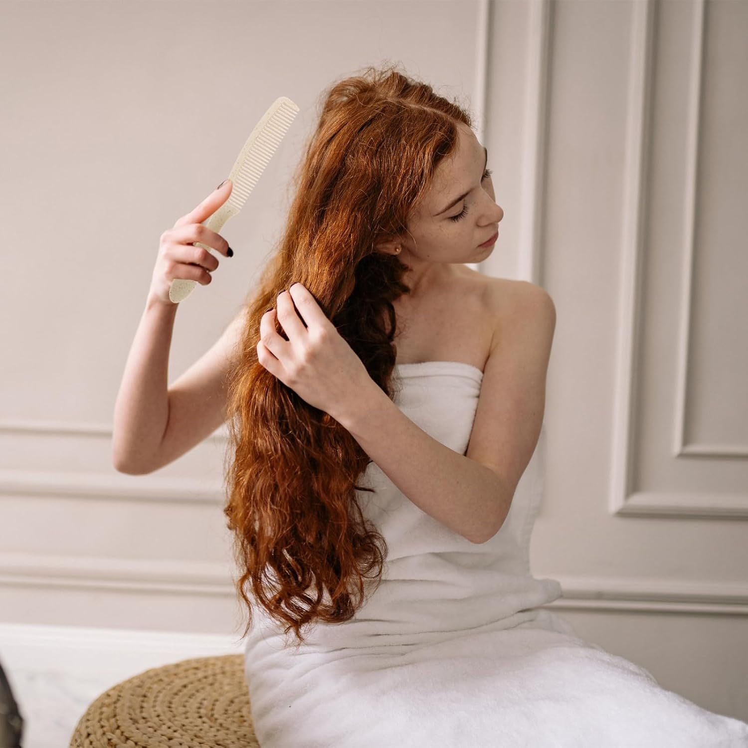 POPETPOP 50 Sets Disposable Combs Individually Wrapped Massage Brush Hair Brush Mini Pocket Combs for Travel Modeling Travel Size image number 4