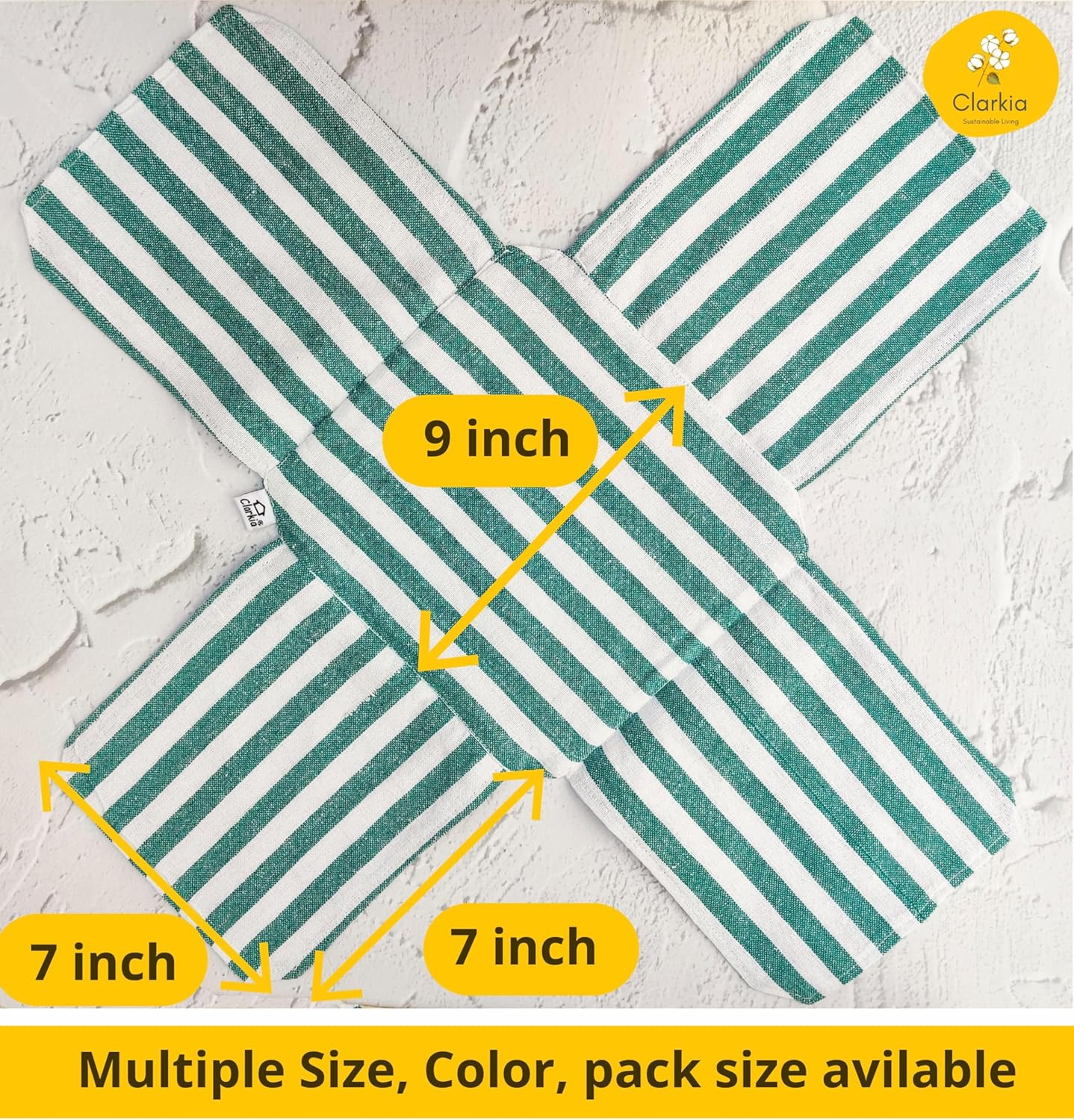 Set of 2 Cotton Double Layer Roti Clothes Wrap with Flaps Muslin Cloth for Chapati for Hot Case Kitchen Chapati Cloth Wrap Roti Cloth (2, Green & Blue) image number 2