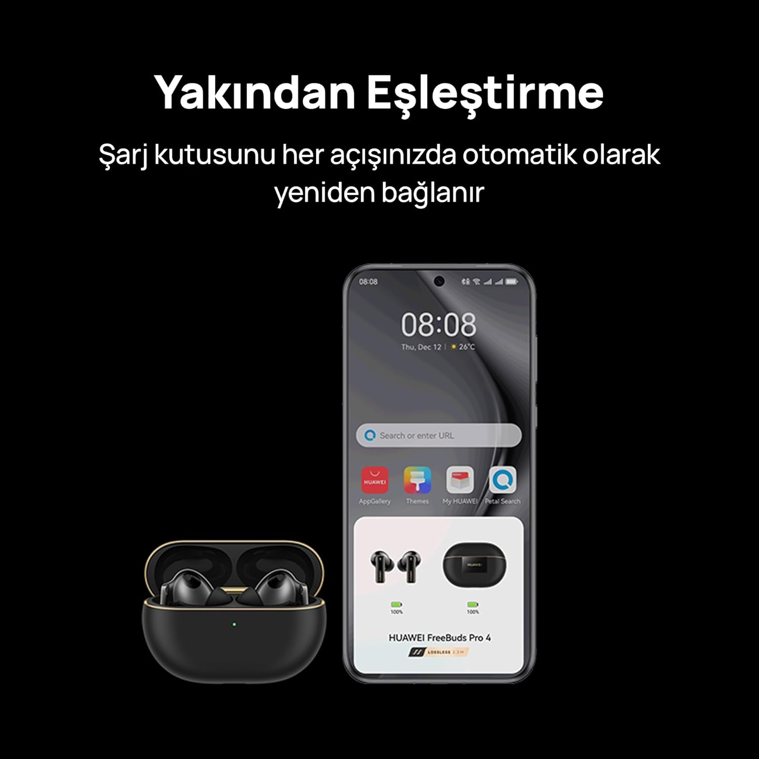 Huawei Freebuds Pro 4 Wireless Headphones, Real Sound with Dual Driver, Stable and Clear Calls, Dynamic Intelligent ANC, Compatible with Ios and Android, Noise Cancellation, Green - White image number 5