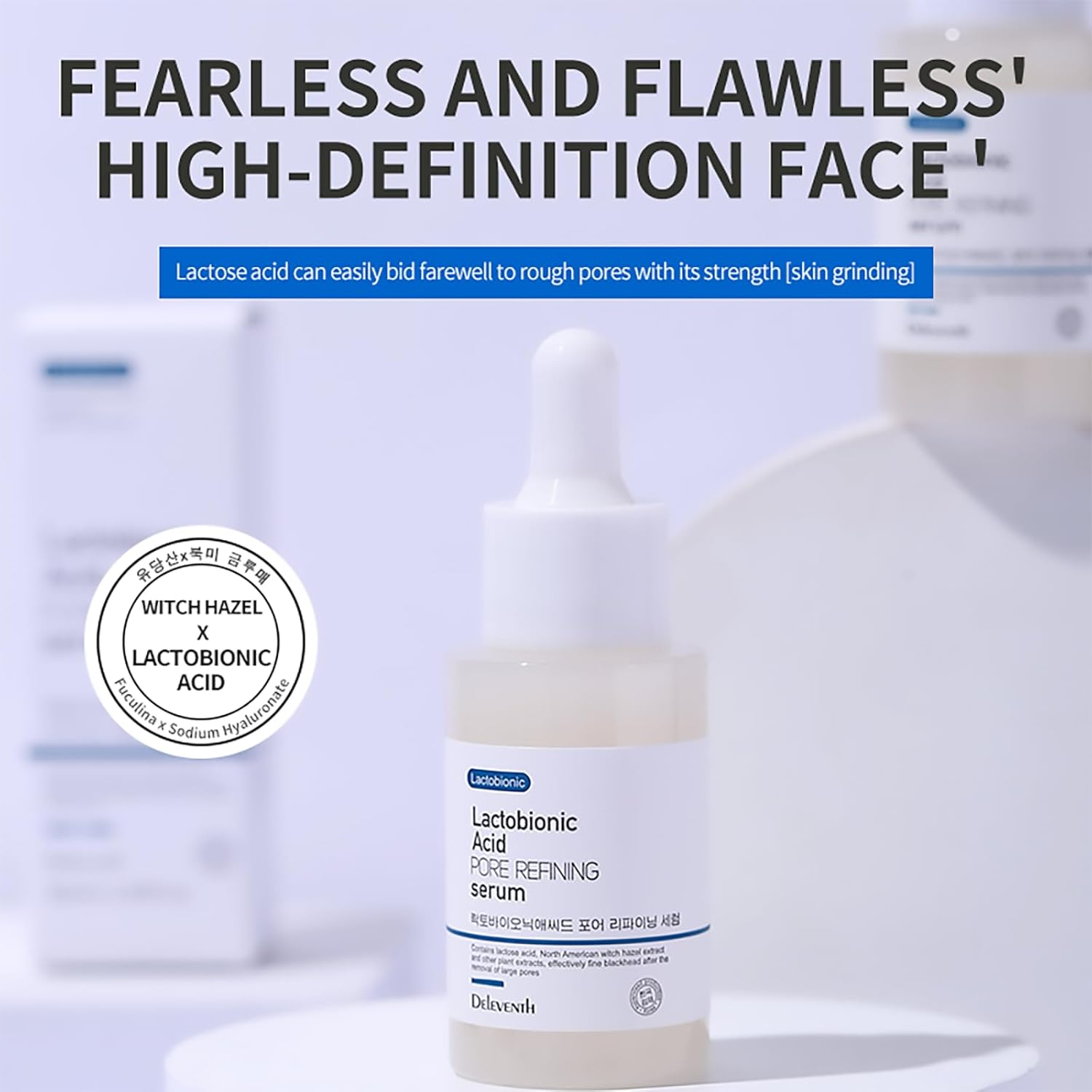 Deleventh Korean Brand Lactobionic Acid Face Serum 37Ml / Shrink Pores, Balance Water and Oil, Remove Blackheads, Smooth, Radiant Skin, Reduce Fine Lines and Improve Texture image number 5