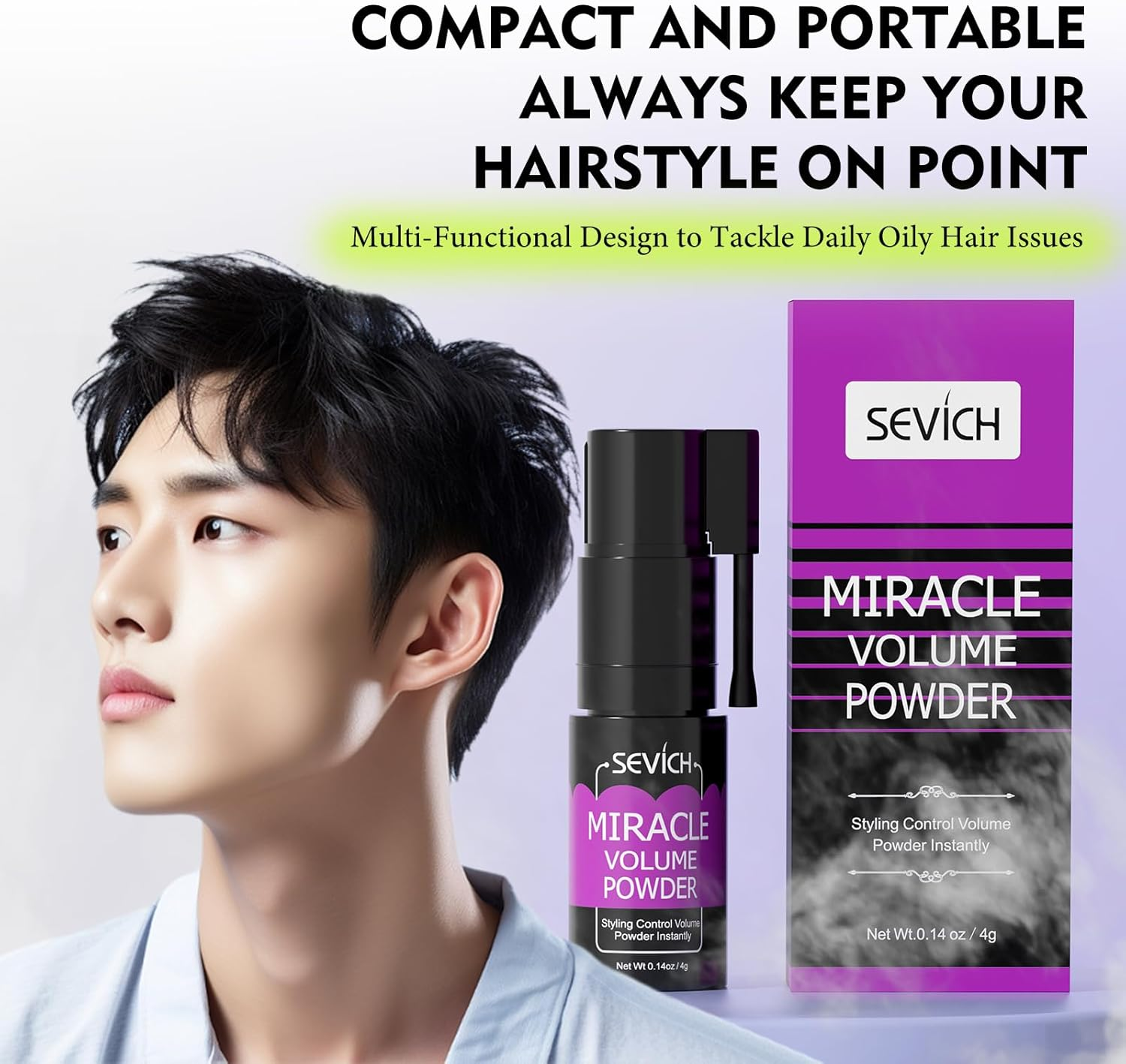 SEVICH Texture Powder for Men & Women,Instant Volumizing & Styling Powder,No Greasy Residue,360&deg; Spray Design,Travel Size,4G image number 1