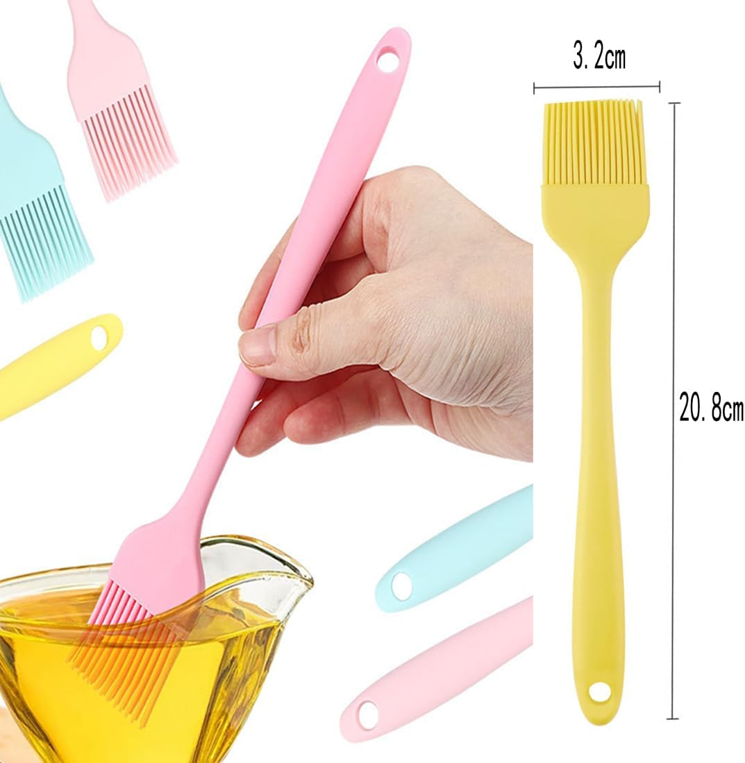 Silicone Basting Pastry Brush, Heat Resistant Cooking Brush for Oil and Sauce，Bpa Free and Dishwasher Safe (2 Pcs)