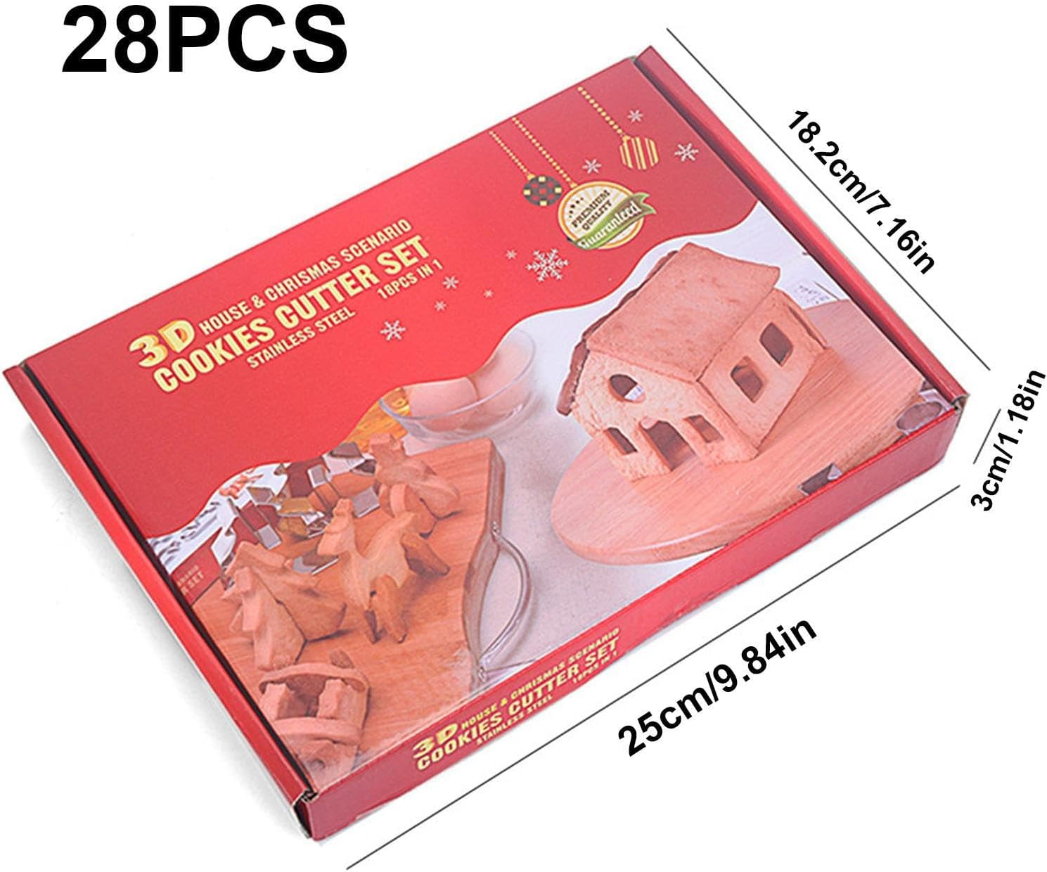 Gingerbread House Cookie Cutter, Cartoon Cookie Shapes for Winter Holiday - Cartoon Festival Cookie Molds Kitchen Baking Tool for Winter Christmas Home Party Supply Jeciy-Au image number 3