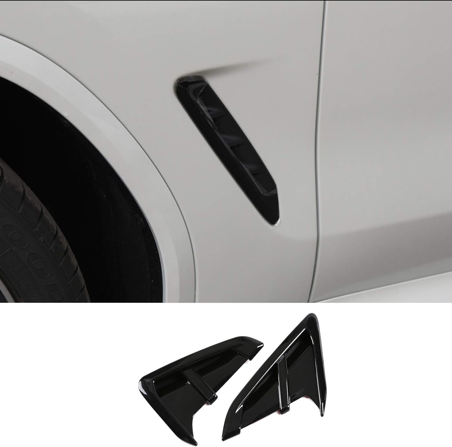 CHEYA Shark Gills Front Fender Side Air Flow Fender Vent Cover Trim ABS for BMW X3 G01 X4 G02 X3M X4M 2018-2021 (Glossy Black, X3 M) image number 2