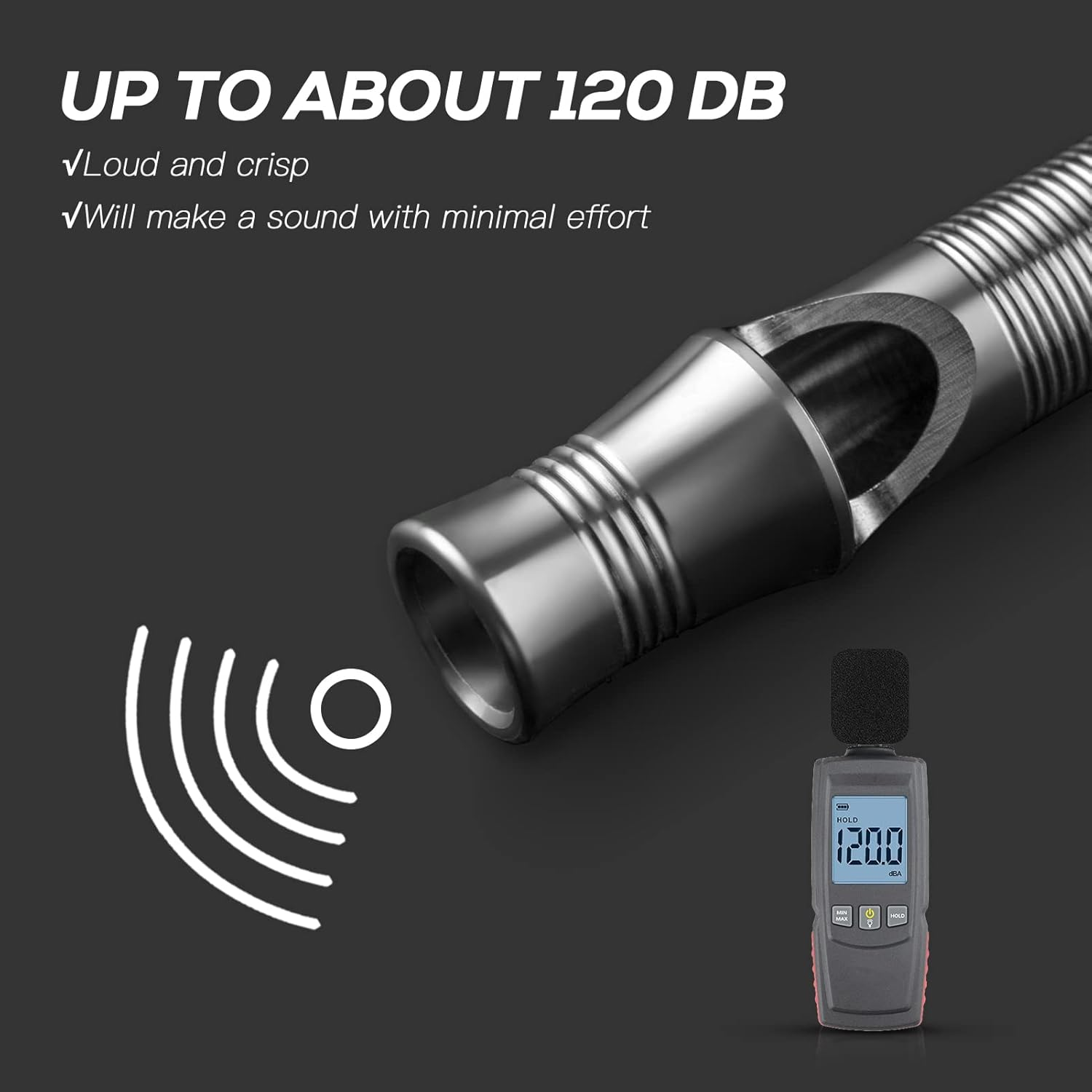 TISUR Titanium Emergency Whistle,Edc Safety Whistles Necklace Loud up to 120Db,Survival Whistles for Survival,Hiking,Camping,Pets Training image number 5