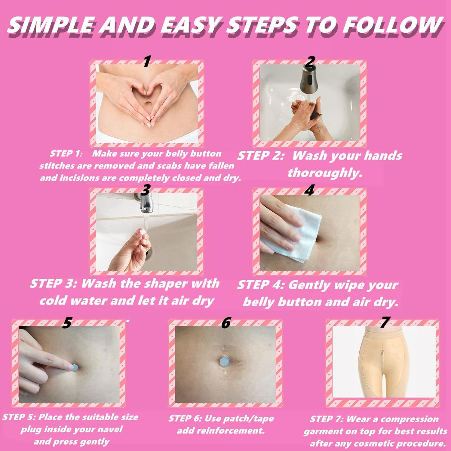 11PCS Adult Belly Button Plug Post Tummy Tuck Soft Silicone Belly Button Trainer Tummy Tuck for Liposuction(10Pcs+Tape) image number 4