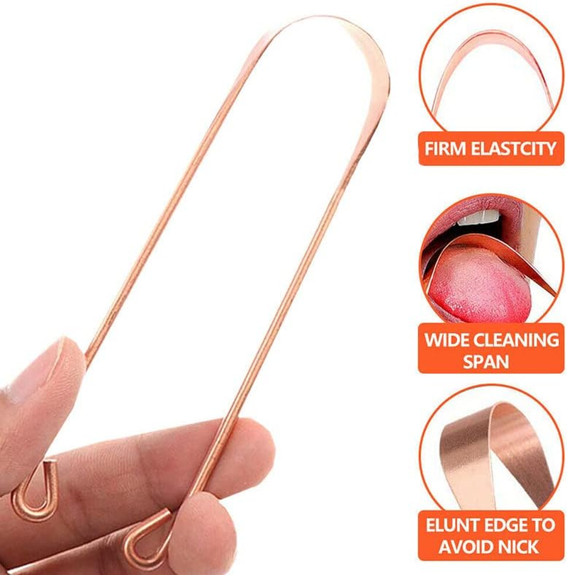 AIMALL Pure Copper Tongue Scraper - Ayurvedic Oral Hygiene Cleaner for Fresh Breath, Bacteria Removal & Enhanced Dental Health, 12Gm Thick with Curved Edge image number 6