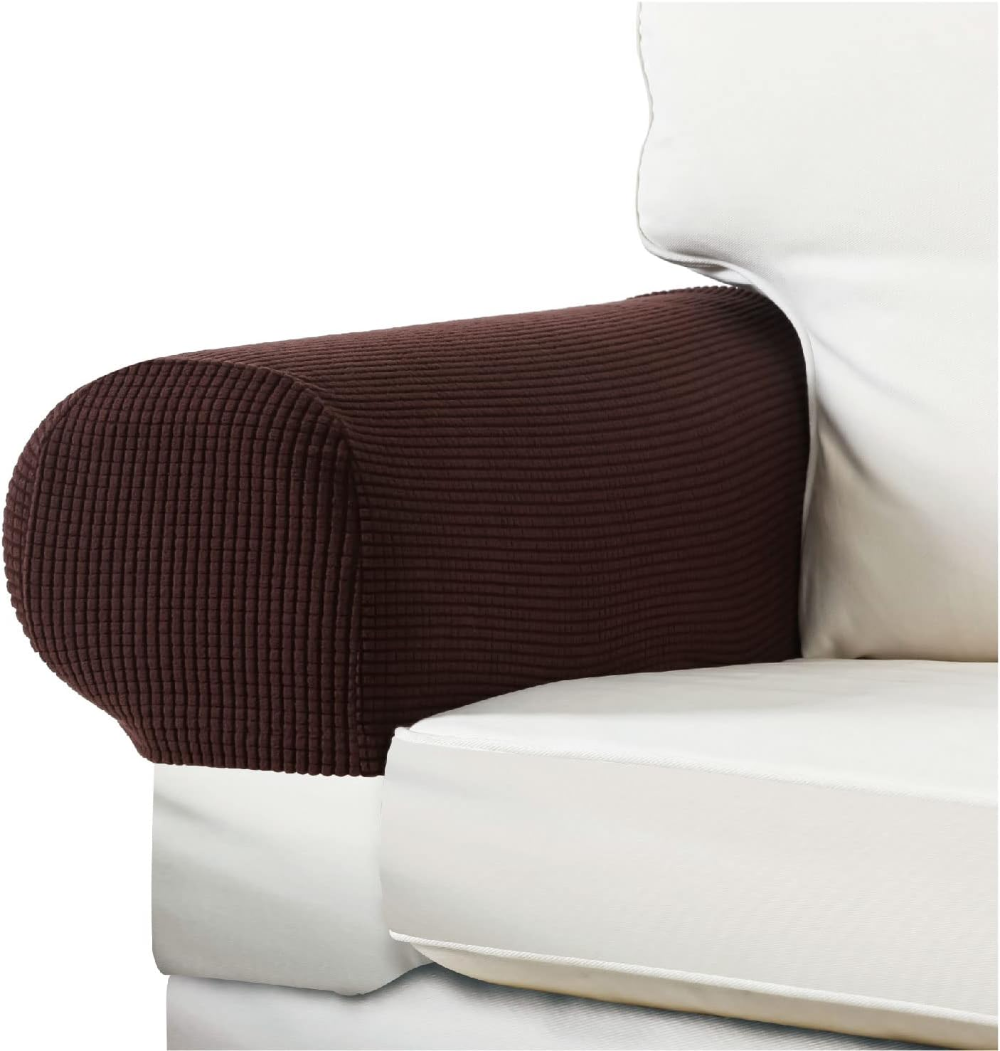 Couch Arm Covers for Chairs Stretch Armchair Cover Polyester Office Chair Armrest Covers for Sofa, Anti-Stain Arm Chair Slipcover Washable Chair Arm Covers Protectors - Black - Pack of 2