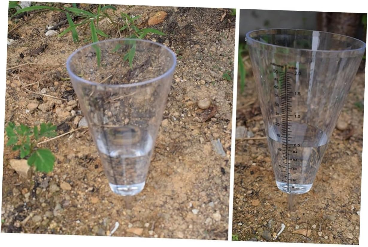 Gadpiparty 3Pcs Clear Conical Rain Gauges with Stakes Plastic Outdoor Rain Measuring Cups for Garden Farming Lawn Large Capacity Graduated Design image number 5