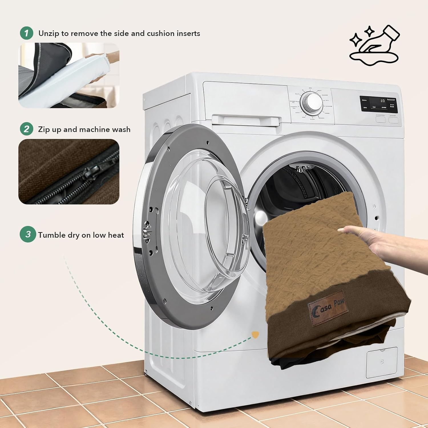 Orthopedic XL Dog Beds, Waterproof Memory Foam Big Pet Bed for Extra Large Sized Dogs 45X35Inch, Non-Slip Bottom and Egg-Crate Foam Dog Couch Bed with Washable Removable Cover, Brown image number 5