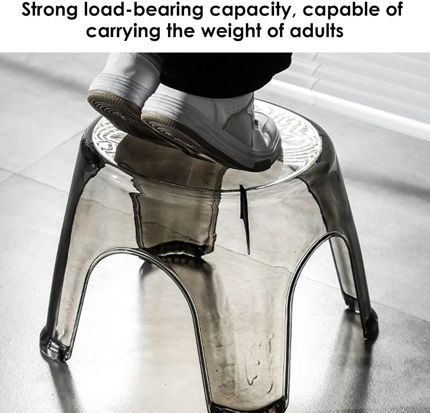 Clear Shower Foot Stool - Non-Slip Waterproof Transparent Stool - Clear Seat, Shower Corner, Corner Bench for Bathroom Bedside Small Spaces image number 3