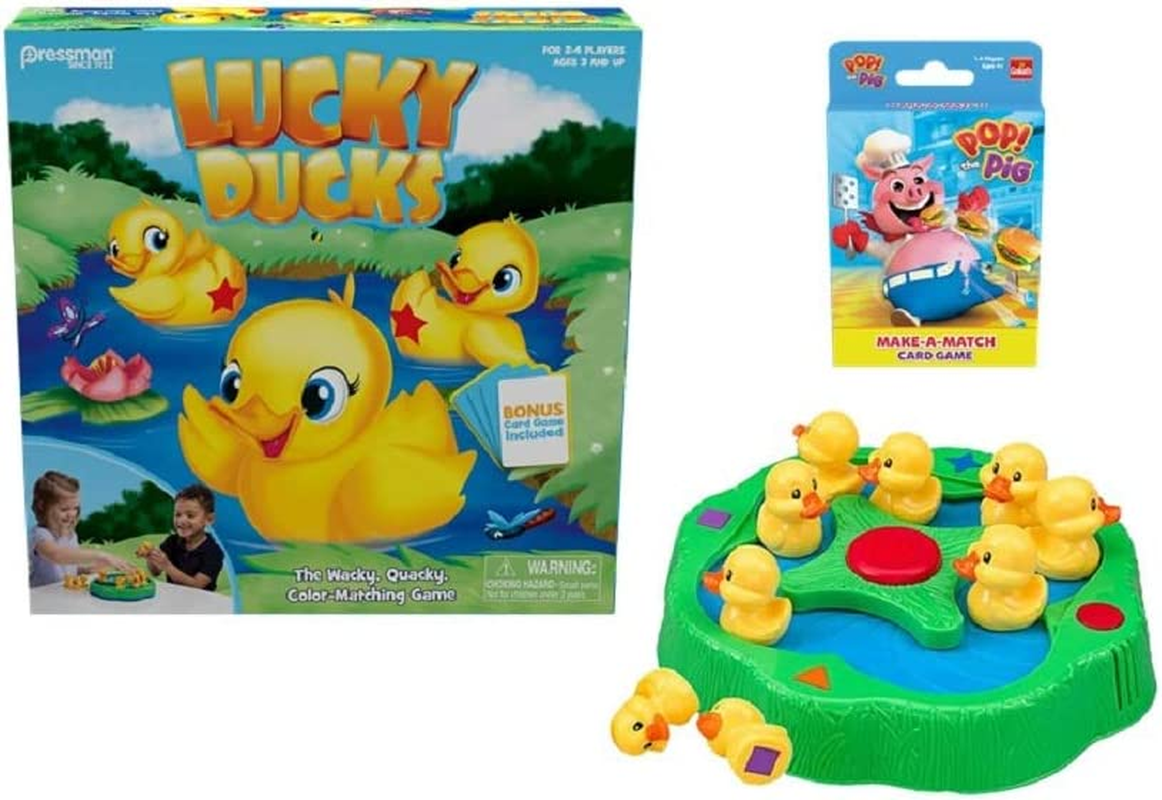 Lucky Ducks - the Memory and Matching Game That Moves - Includes a Fun Pop the Pig Make-A-Match Card Game image number 5