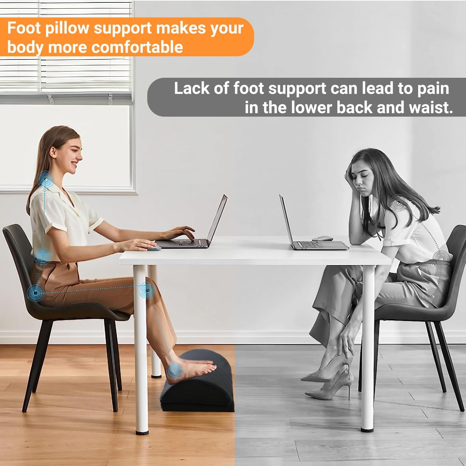 Simofuze Foot Rest under Desk, Ergonomic Footrest, Foot Pillow with Memory Foam, Adjustable Detachable Cushion, Desk Foot Rest with Anti-Slip Cover, Foot Stool for Office, Home and Gaming image number 1