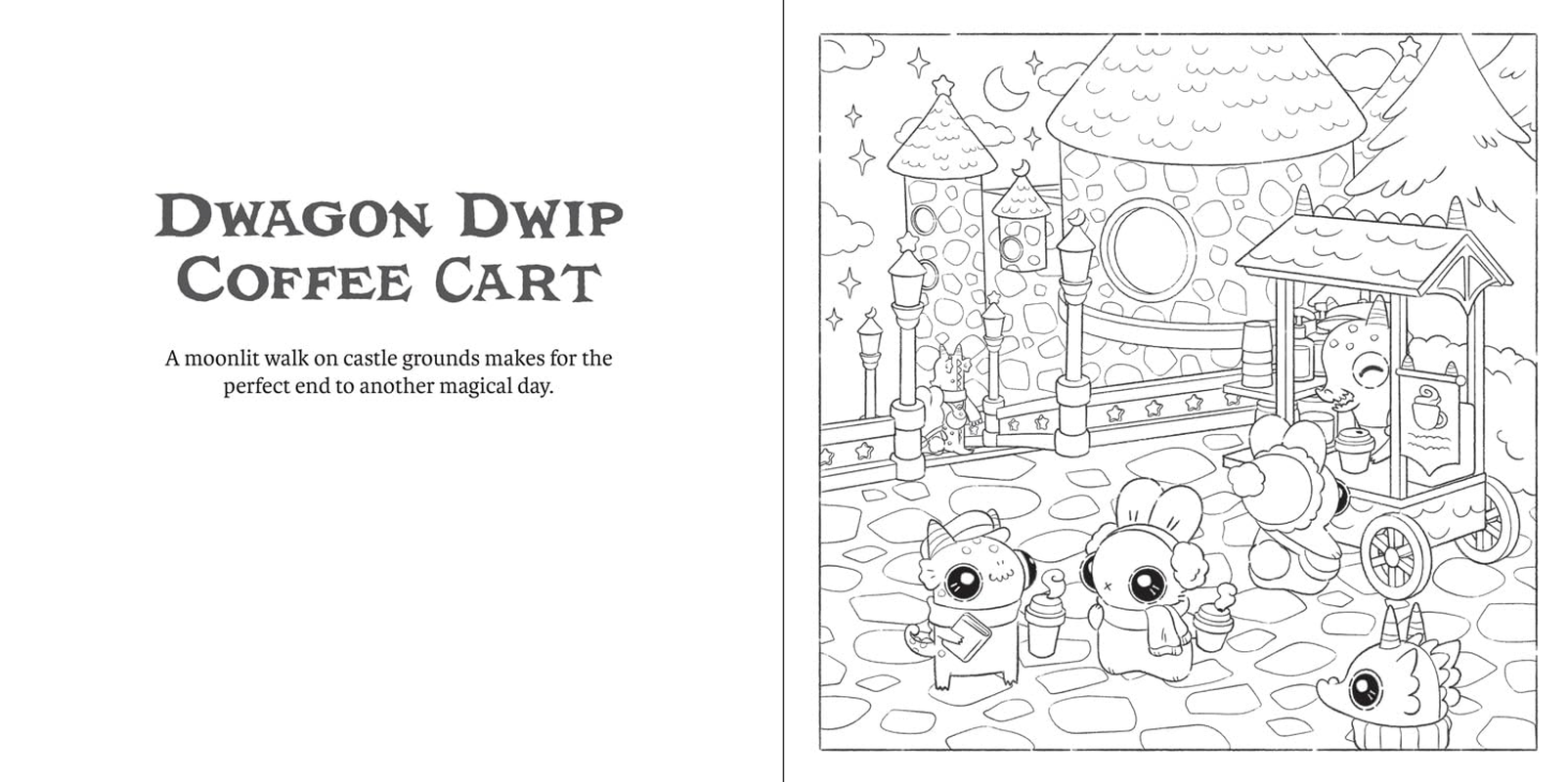 Bunnehs and Dwagons: Magical Kingdoms Cosy Colouring image number 4