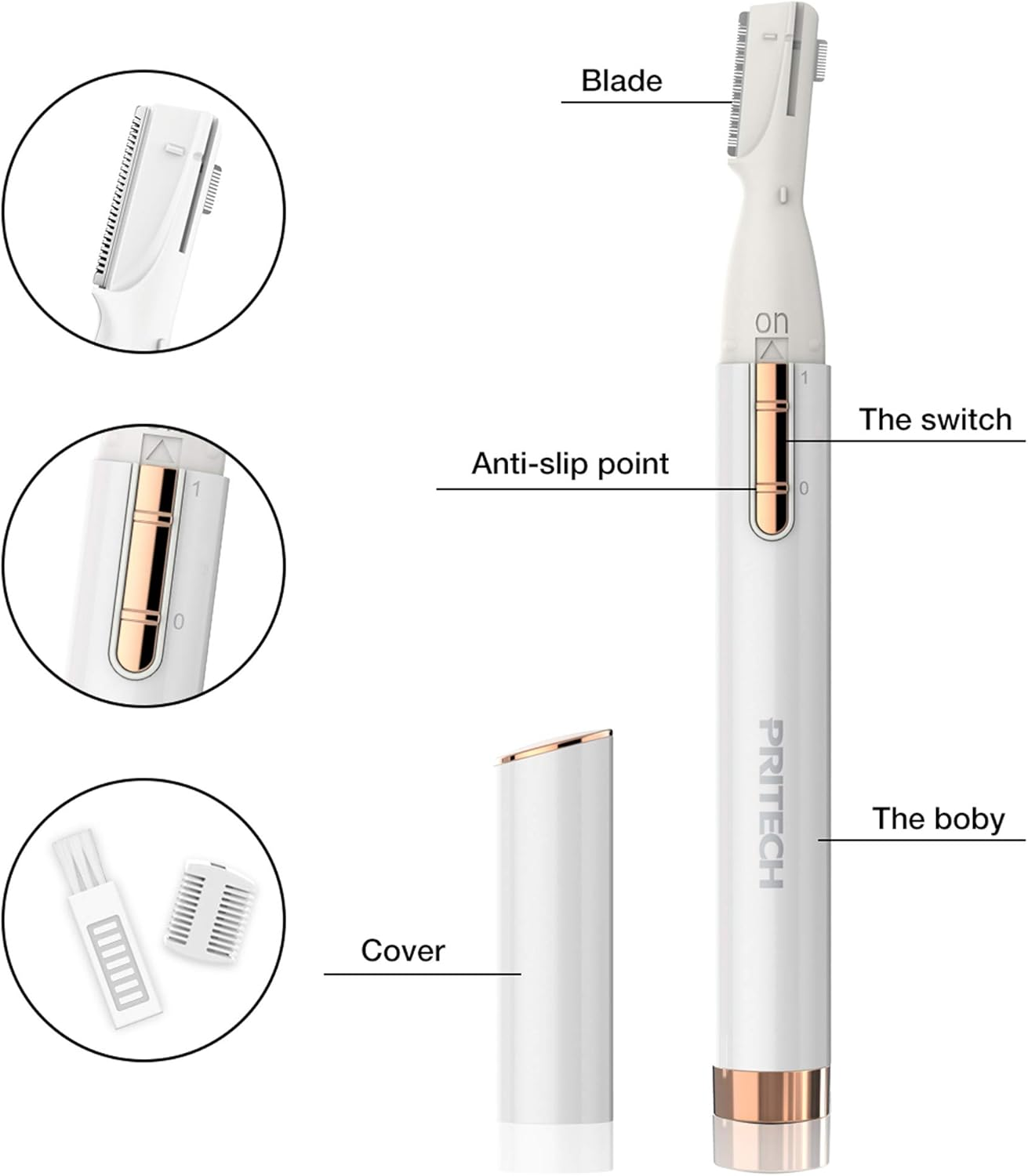 Electric Shaver Women'S Eyebrow Razor Trimmer Portable Mini Eyebrow Face Razor Trimmer for Women Eyebrows/Face/Body/Facial Treatment, Precision Shaving, No Risk of Cutting image number 2