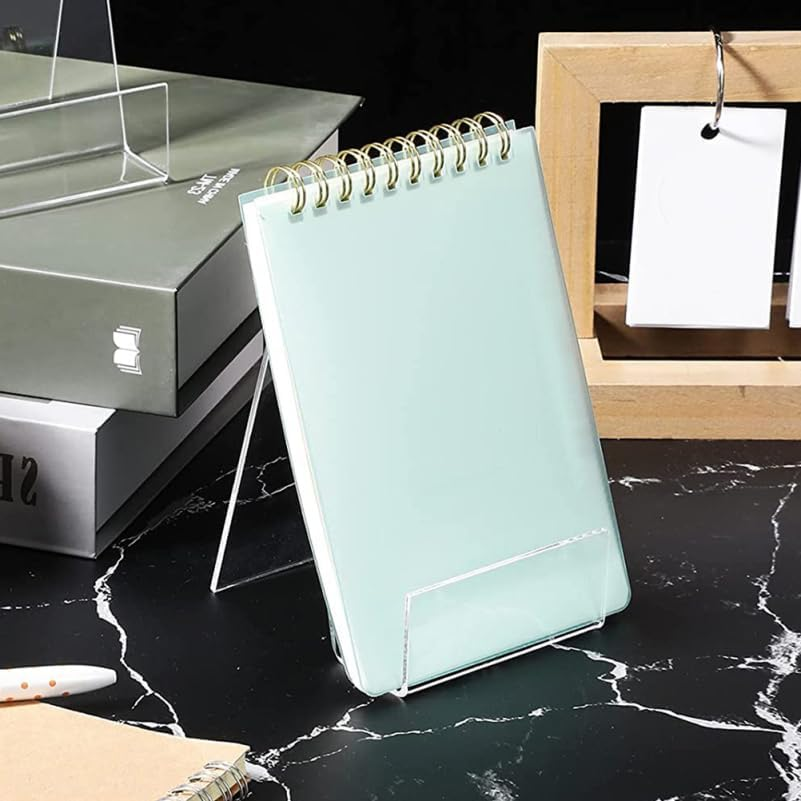 STOBOK 2Pcs Acrylic Book Stand Clear Display Racks Slip-Resistant Table Stands for Books Files and Artwork Calendar Brackets for Home and Office Use image number 5
