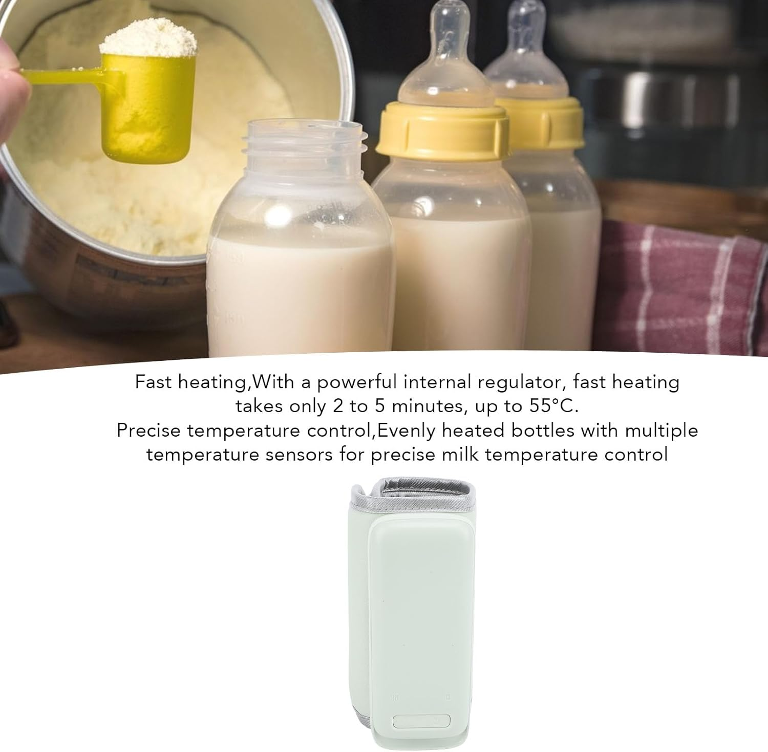 Rechargeable Travel Bottle Warmer for Baby - 6000Mah, Fast Precise Temperature Control, Long Lasting Portable Warming on the Go image number 1