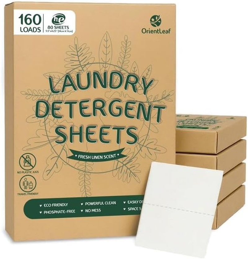 Laundry Detergent Sheets Fresh Scent, Eco-Friendly, Powerful Cleaning, up to 160 Loads (80 Sheets), Hypoallergenic Laundry Soap Sheets for Travel and Home Washing image number 3